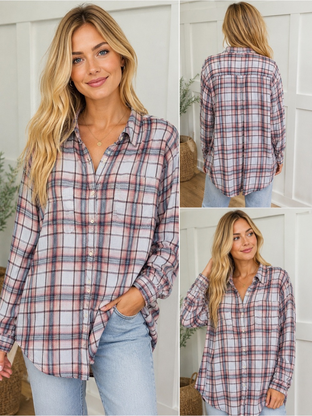 Mossimo Supply Co. Soft Plaid Button Front Shirt | XXL